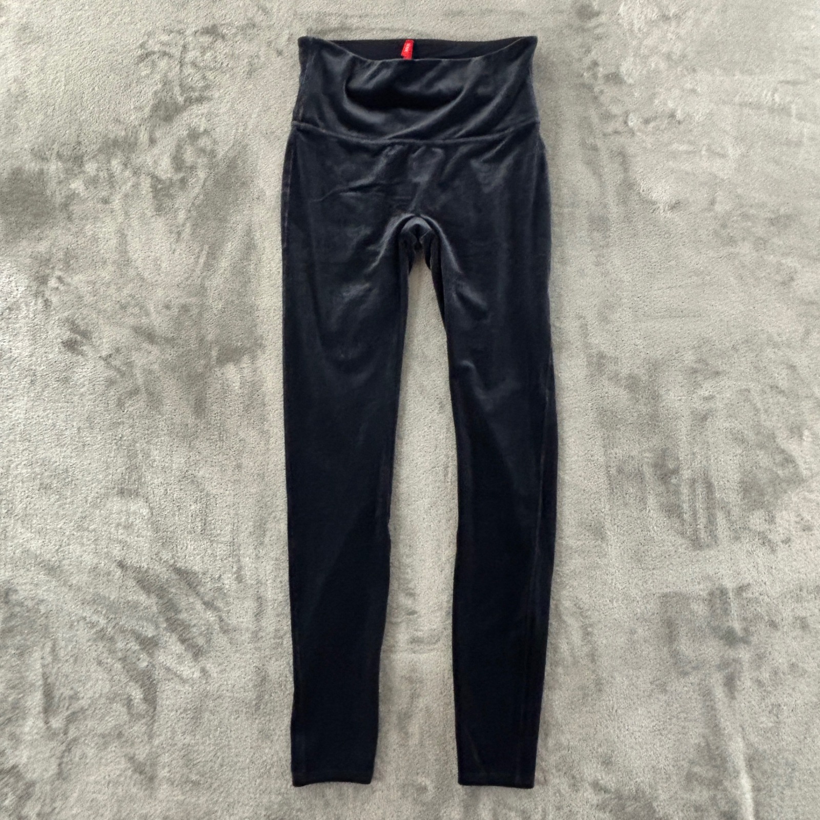 Spanx Ready To Wow Velvet Leggings Womens L Moon Shadow Blue Gray Stretch 2070